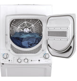 GE  Unitized Spacemaker 2.3 cu. ft. Capacity Washer with Stainless Steel Basket and 4.4 cu. ft. Capacity Gas Dryer - White on White (GUD24GSSMWW)