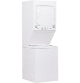 GE  Unitized Spacemaker 2.3 cu. ft. Capacity Washer with Stainless Steel Basket and 4.4 cu. ft. Capacity Gas Dryer - White on White (GUD24GSSMWW)