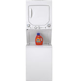 GE  Unitized Spacemaker 2.3 cu. ft. Capacity Washer with Stainless Steel Basket and 4.4 cu. ft. Capacity Gas Dryer - White on White (GUD24GSSMWW)