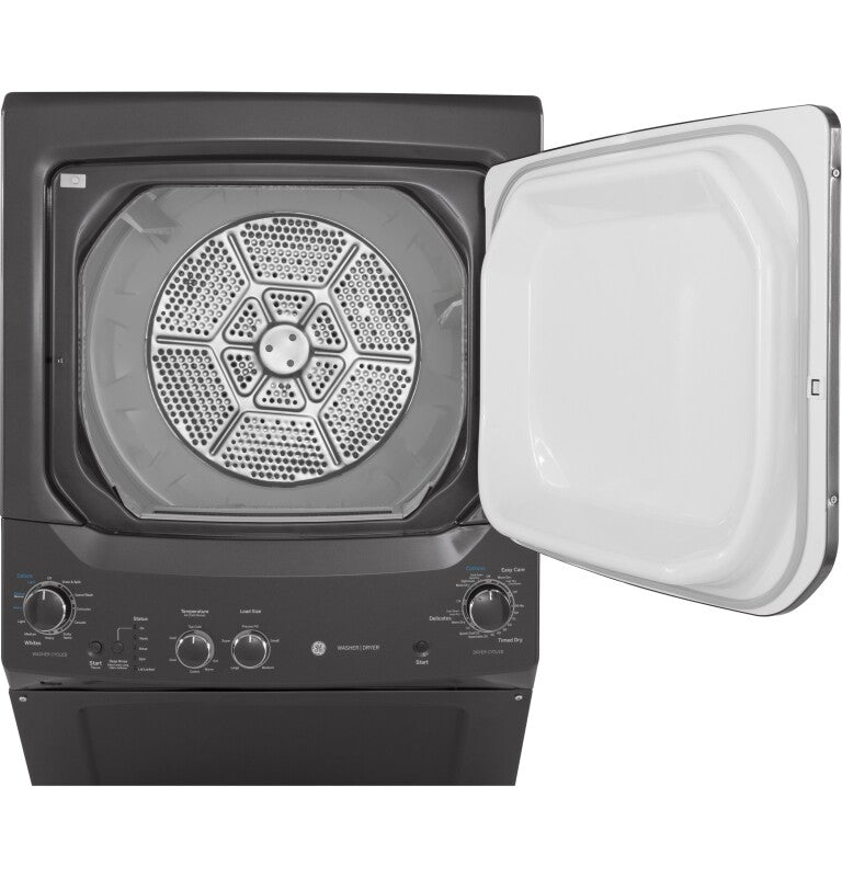 GE Unitized Spacemaker 3.8 cu. ft. Capacity Washer with Stainless Steel Basket and 5.9 cu. ft. Capacity Gas Dryer - Diamond Gray (GUD27GSPMDG)