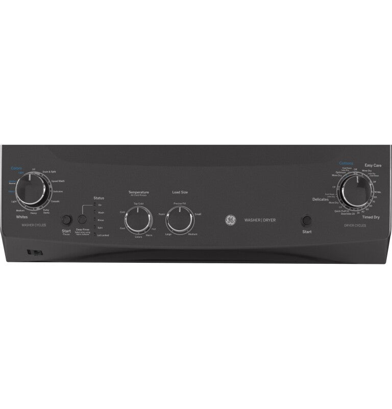 GE  Unitized Spacemaker 3.8 cu. ft. Capacity Washer with Stainless Steel Basket and 5.9 cu. ft. Capacity Gas Dryer - Diamond Gray (GUD27GSPMDG)