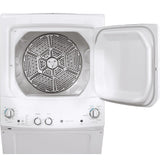 GE  Unitized Spacemaker 3.8 cu. ft. Capacity Washer with Stainless Steel Basket and 5.9 cu. ft. Capacity Gas Dryer - White on White (GUD27GSSMWW)