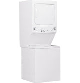 GE  Unitized Spacemaker 3.8 cu. ft. Capacity Washer with Stainless Steel Basket and 5.9 cu. ft. Capacity Gas Dryer - White on White (GUD27GSSMWW)