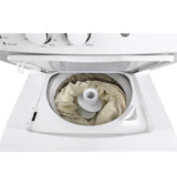 GE Unitized Spacemaker® Laundry Center with Stainless Steel Basket and 5.9 cu. ft. Gas Dryer in White - White (GUD27GSSMWW)