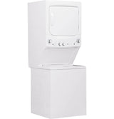 GE Unitized Spacemaker® Laundry Center with Stainless Steel Basket and 5.9 cu. ft. Gas Dryer in White - White (GUD27GSSMWW)