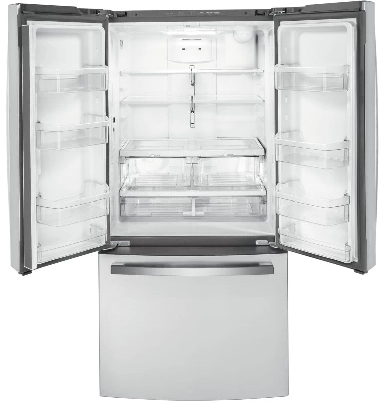 GE ENERGY STAR 18.6 Cu. Ft. Counter-Depth French-Door Refrigerator - Gray (GWE19JYLFS)