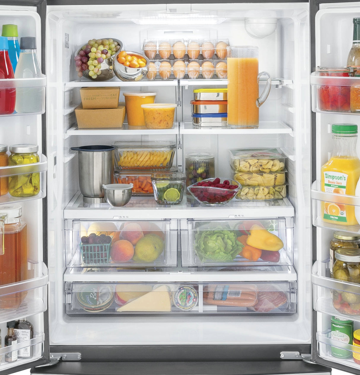 GE  18.6 Cu. Ft. Counter-Depth French-Door Refrigerator - Fingerprint Resistant Stainless Steel (GWE19JYLFS)