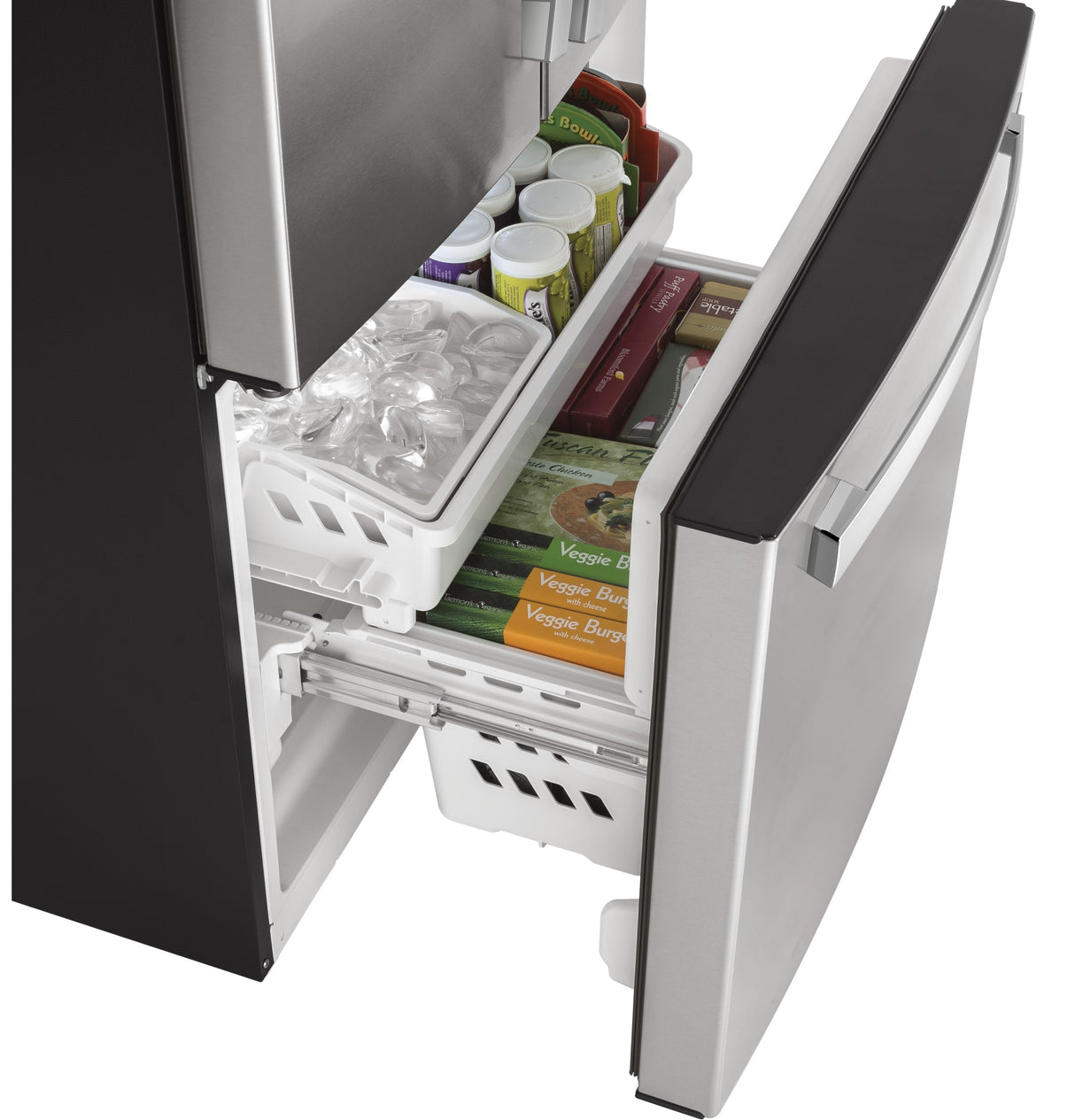 GE  18.6 Cu. Ft. Counter-Depth French-Door Refrigerator - Fingerprint Resistant Stainless Steel (GWE19JYLFS)