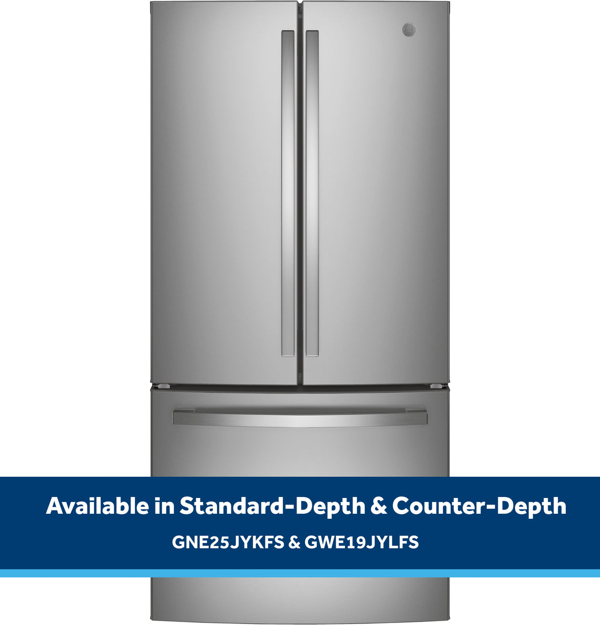 GE  18.6 Cu. Ft. Counter-Depth French-Door Refrigerator - Fingerprint Resistant Stainless Steel (GWE19JYLFS)