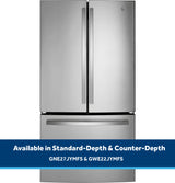 GE  21.9 Cu. Ft. Fingerprint Resistant Counter-Depth French-Door Refrigerator - Fingerprint Resistant Stainless Steel (GWE22JYMFS)
