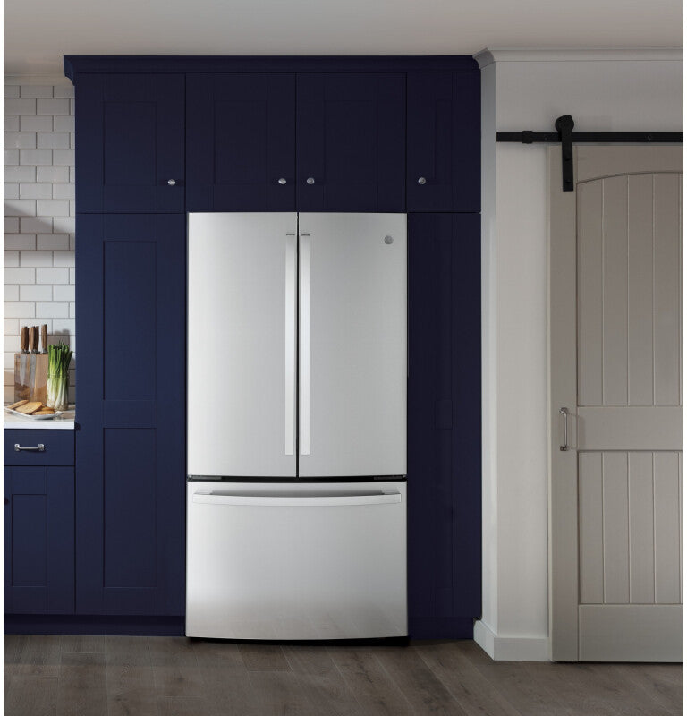 GE 23.1 Cu. Ft. Counter-Depth Fingerprint Resistant French-Door Refrigerator - Gray (GWE23GYNFS)