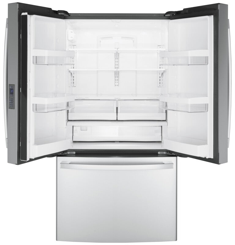 GE  23.1 Cu. Ft. Counter-Depth Fingerprint Resistant French-Door Refrigerator - Fingerprint Resistant Stainless Steel (GWE23GYNFS)