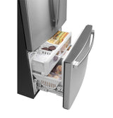 GE  23.1 Cu. Ft. Counter-Depth Fingerprint Resistant French-Door Refrigerator - Fingerprint Resistant Stainless Steel (GWE23GYNFS)