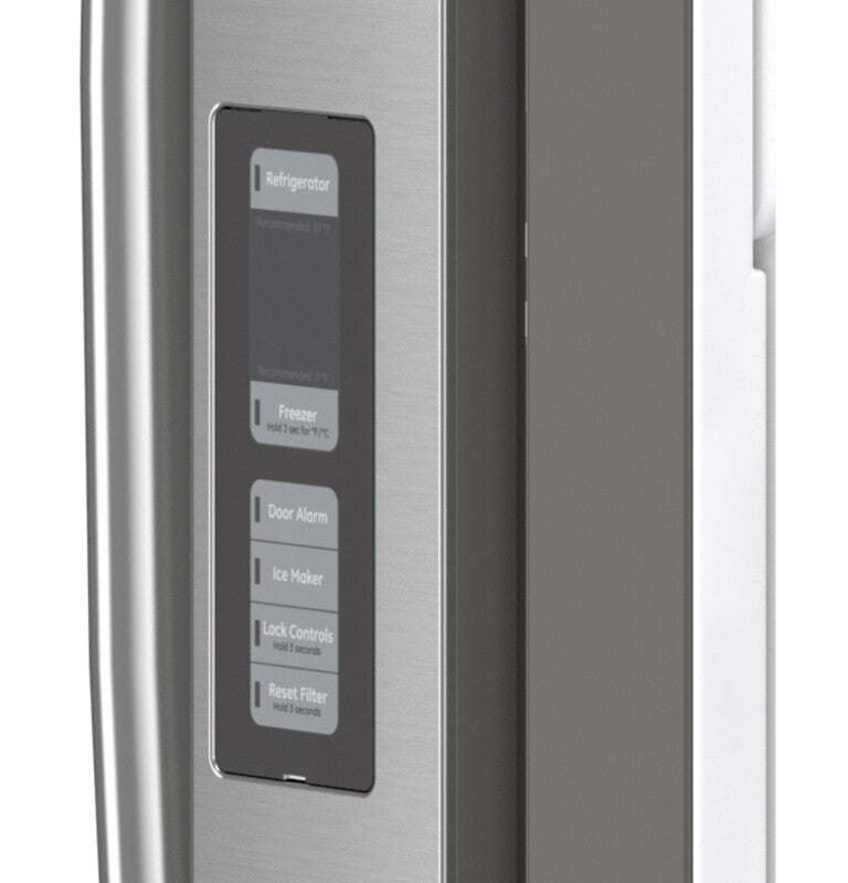GE  23.1 Cu. Ft. Counter-Depth Fingerprint Resistant French-Door Refrigerator - Fingerprint Resistant Stainless Steel (GWE23GYNFS)
