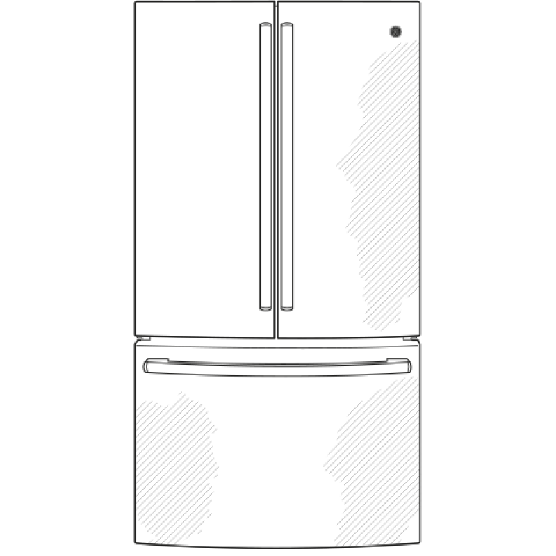 GE  23.1 Cu. Ft. Counter-Depth Fingerprint Resistant French-Door Refrigerator - Fingerprint Resistant Stainless Steel (GWE23GYNFS)