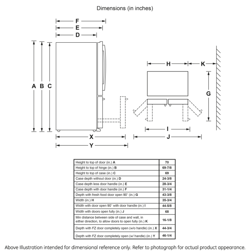 GE  23.1 Cu. Ft. Counter-Depth Fingerprint Resistant French-Door Refrigerator - Fingerprint Resistant Stainless Steel (GWE23GYNFS)