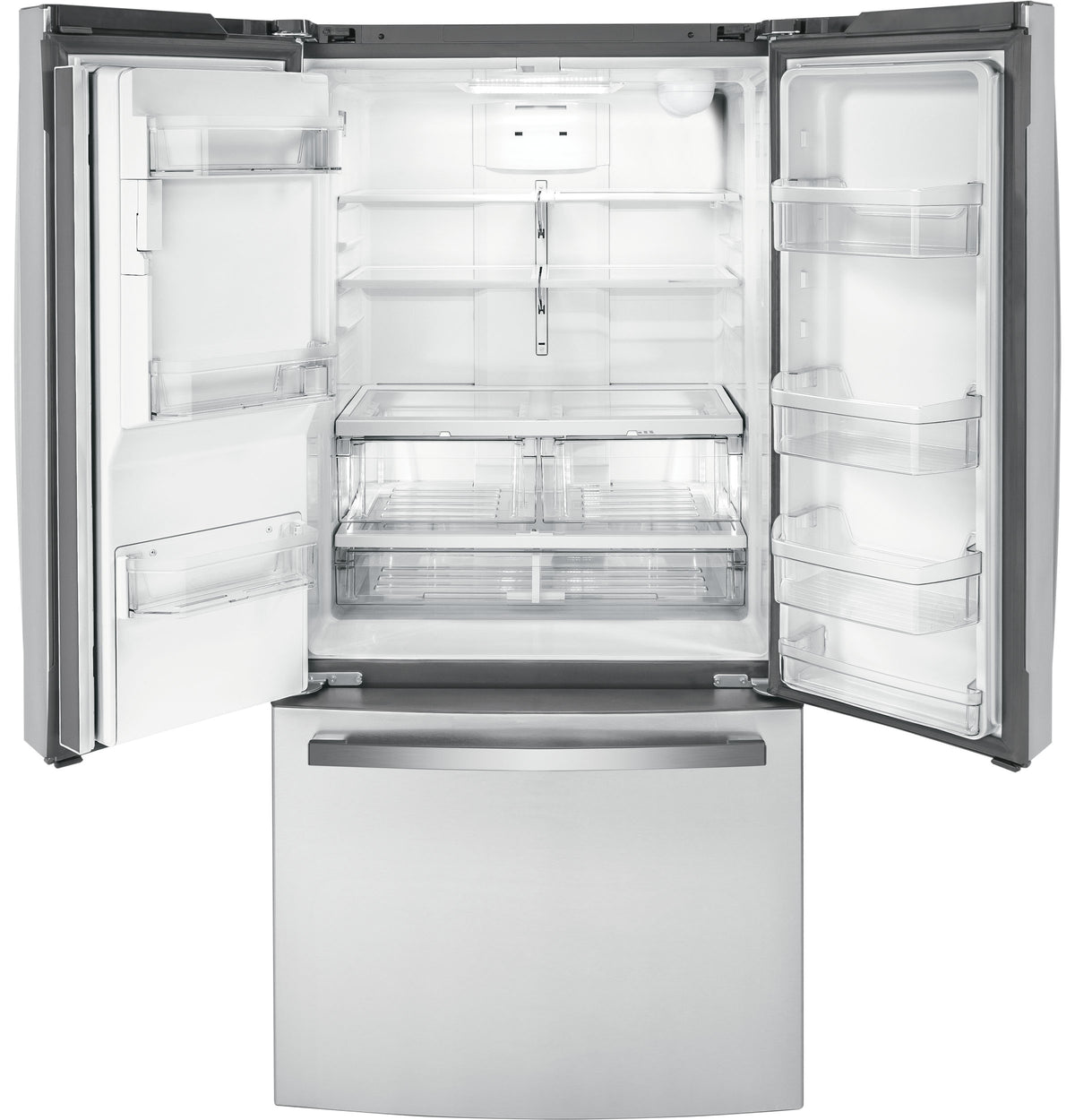 GE  17.5 Cu. Ft. Counter-Depth French-Door Refrigerator - Fingerprint Resistant Stainless Steel (GYE18JYLFS)