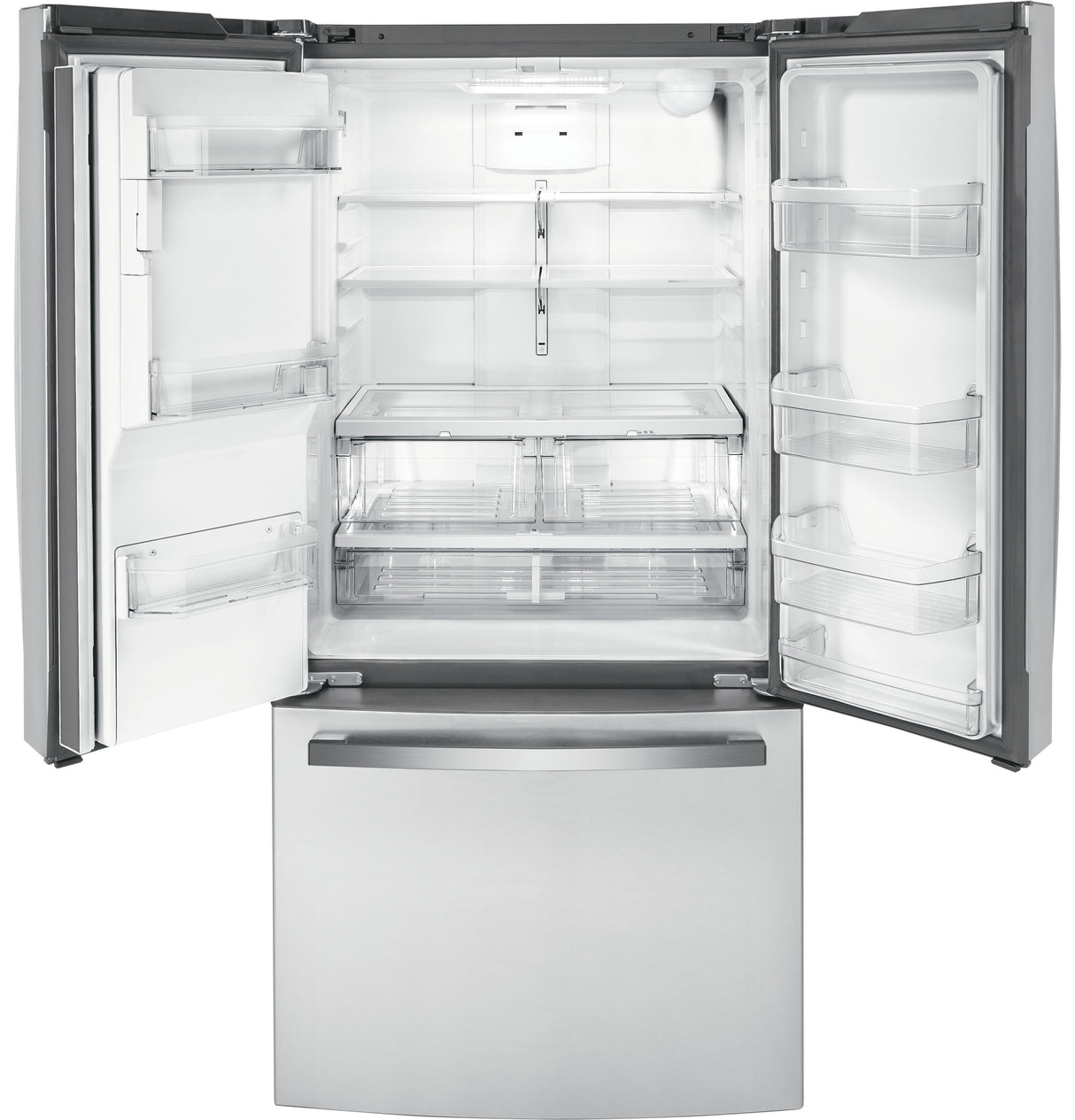GE  17.5 Cu. Ft. Counter-Depth French-Door Refrigerator - Fingerprint Resistant Stainless Steel (GYE18JYLFS)
