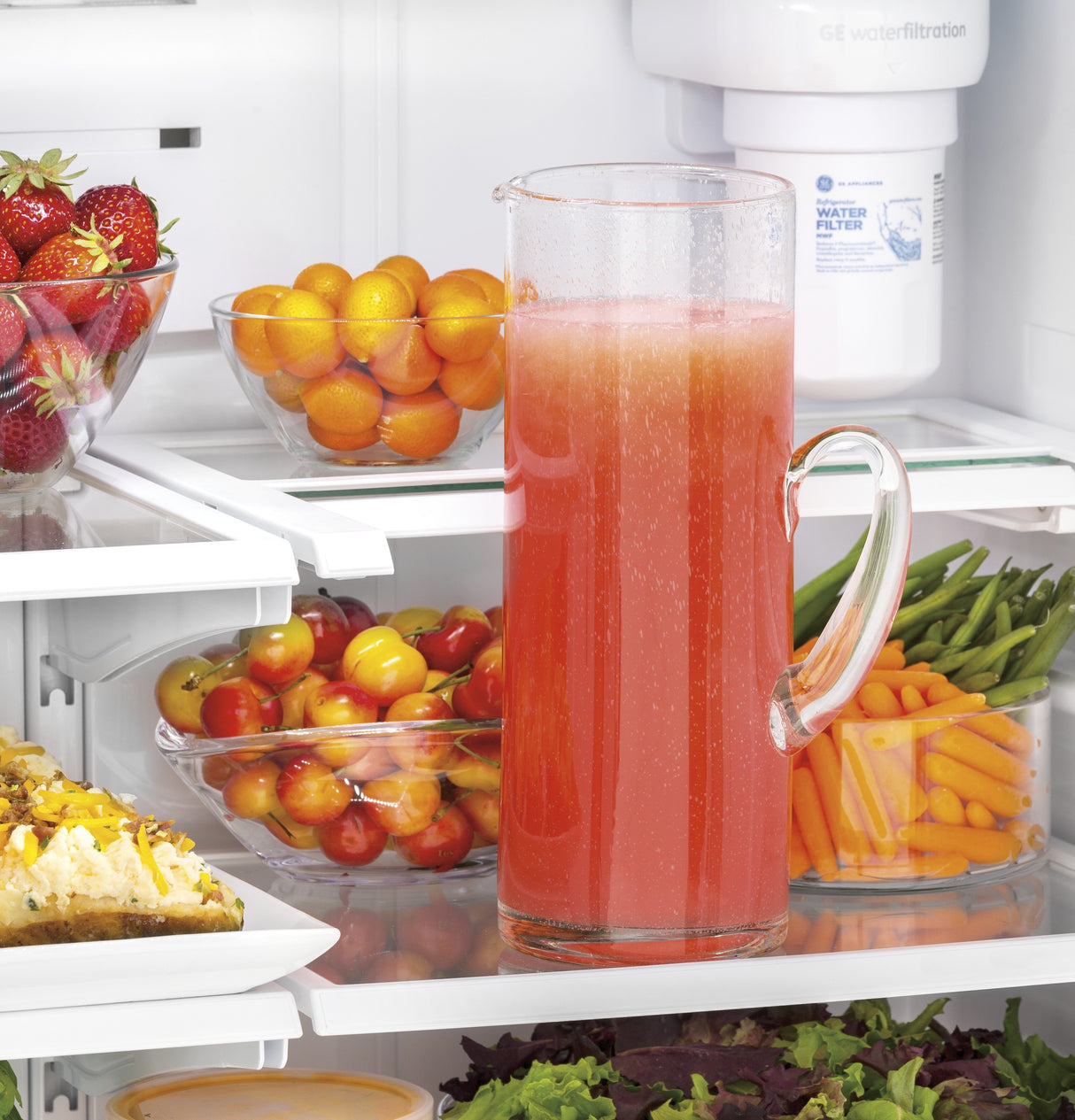 GE  17.5 Cu. Ft. Counter-Depth French-Door Refrigerator - Fingerprint Resistant Stainless Steel (GYE18JYLFS)