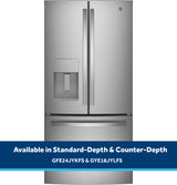 GE  17.5 Cu. Ft. Counter-Depth French-Door Refrigerator - Fingerprint Resistant Stainless Steel (GYE18JYLFS)