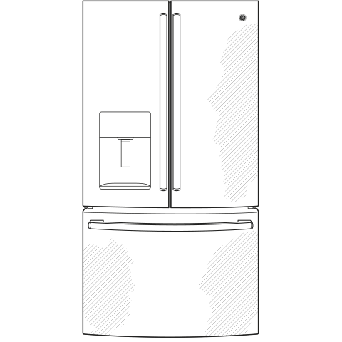 GE  17.5 Cu. Ft. Counter-Depth French-Door Refrigerator - Fingerprint Resistant Stainless Steel (GYE18JYLFS)