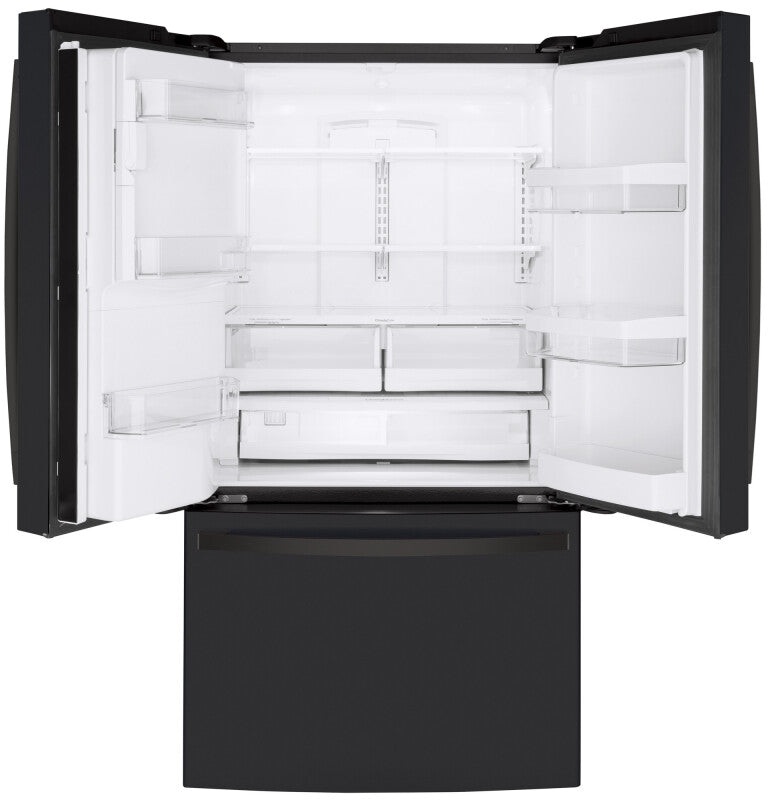 GE 22.1 Cu. Ft. Counter-Depth French-Door Refrigerator - Black (GYE22GENDS)