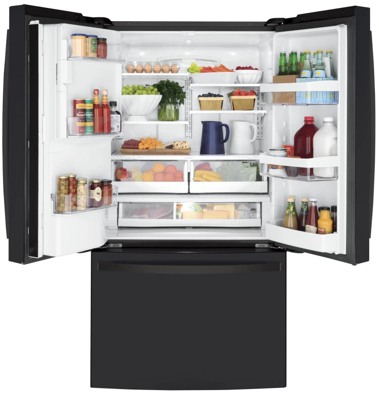 GE 22.1 Cu. Ft. Counter-Depth French-Door Refrigerator - Black (GYE22GENDS)