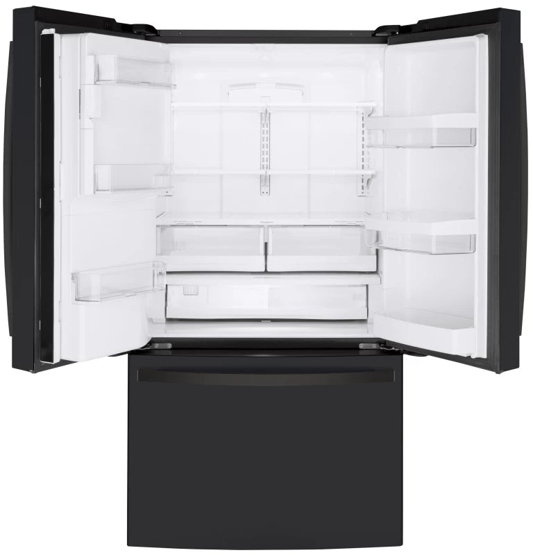 GE 22.1 Cu. Ft. Counter-Depth French-Door Refrigerator - Black (GYE22GENDS)