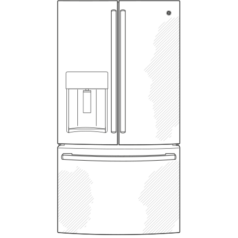 GE 22.1 Cu. Ft. Counter-Depth Fingerprint Resistant French-Door Refrigerator - Stainless Steel (GYE22GYNFS)