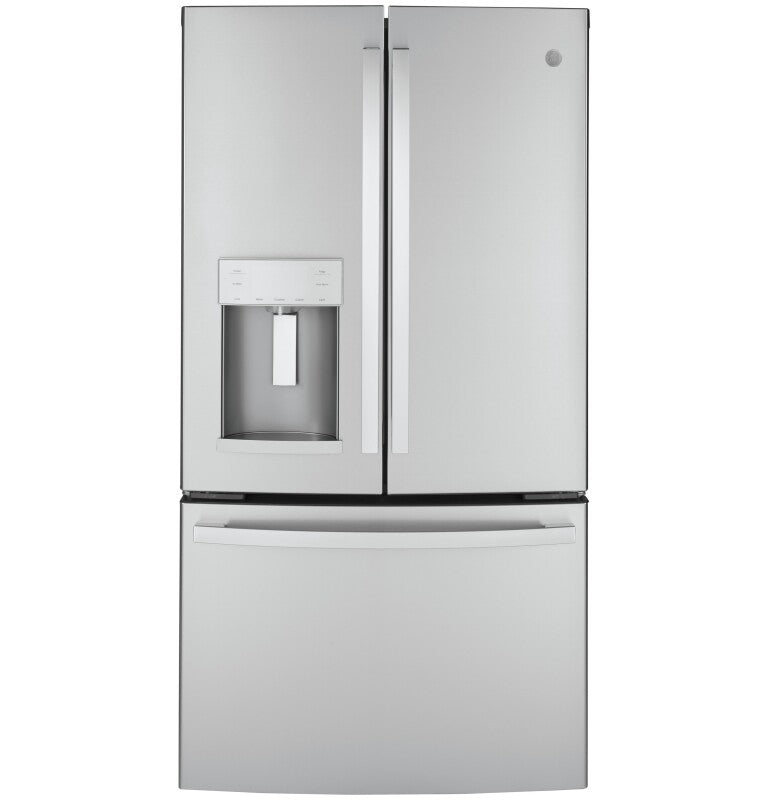 GE  22.1 Cu. Ft. Counter-Depth Fingerprint Resistant French-Door Refrigerator - Fingerprint Resistant Stainless Steel (GYE22GYNFS)