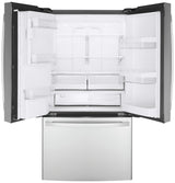 GE  22.1 Cu. Ft. Counter-Depth Fingerprint Resistant French-Door Refrigerator - Fingerprint Resistant Stainless Steel (GYE22GYNFS)