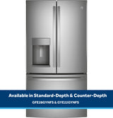 GE  22.1 Cu. Ft. Counter-Depth Fingerprint Resistant French-Door Refrigerator - Fingerprint Resistant Stainless Steel (GYE22GYNFS)