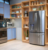 GE  22.1 Cu. Ft. Counter-Depth Fingerprint Resistant French-Door Refrigerator - Fingerprint Resistant Stainless Steel (GYE22GYNFS)