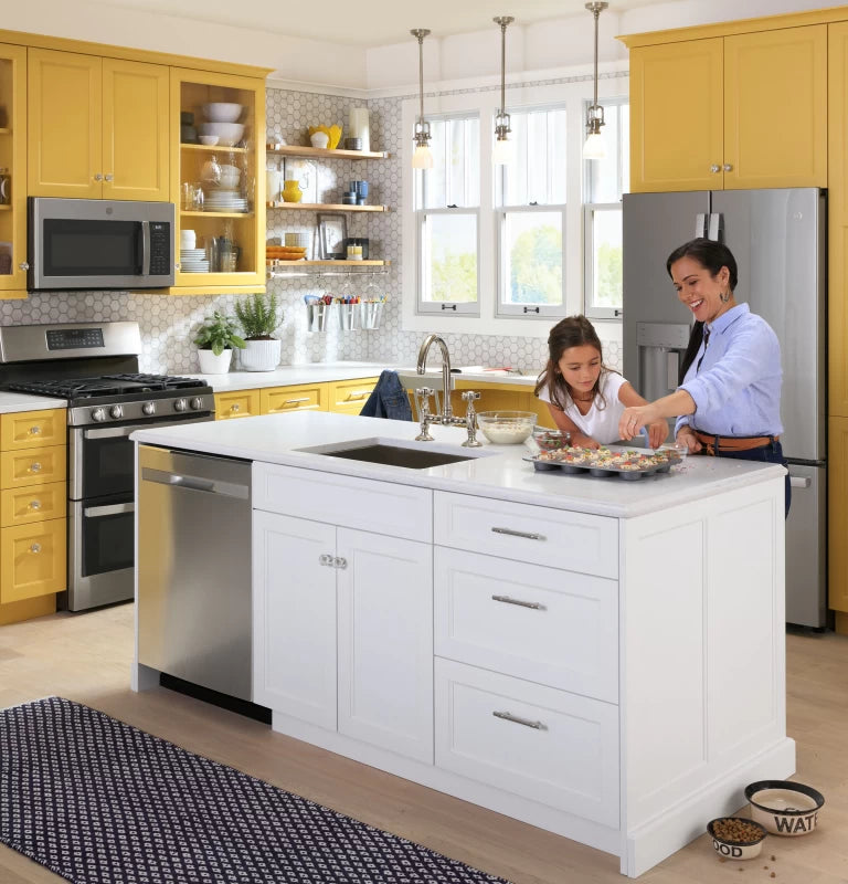 GE ENERGY STAR 22.1 Cu. Ft. Counter-Depth Fingerprint Resistant French-Door Refrigerator - Gray (GYE22GYNFS)