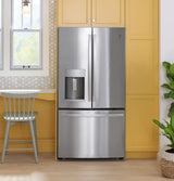 GE ENERGY STAR 22.1 Cu. Ft. Counter-Depth Fingerprint Resistant French-Door Refrigerator - Gray (GYE22GYNFS)