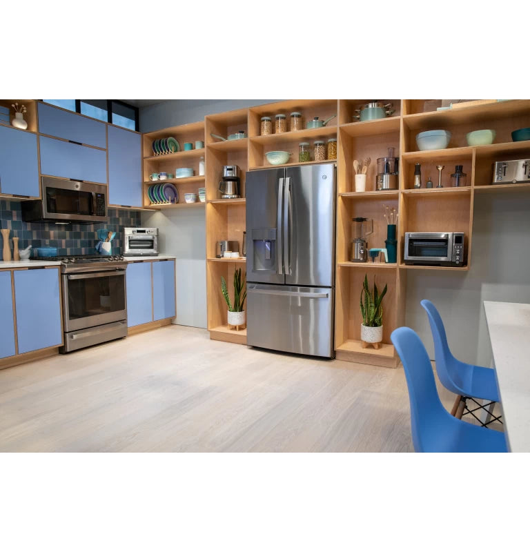 GE ENERGY STAR 22.1 Cu. Ft. Counter-Depth Fingerprint Resistant French-Door Refrigerator - Gray (GYE22GYNFS)