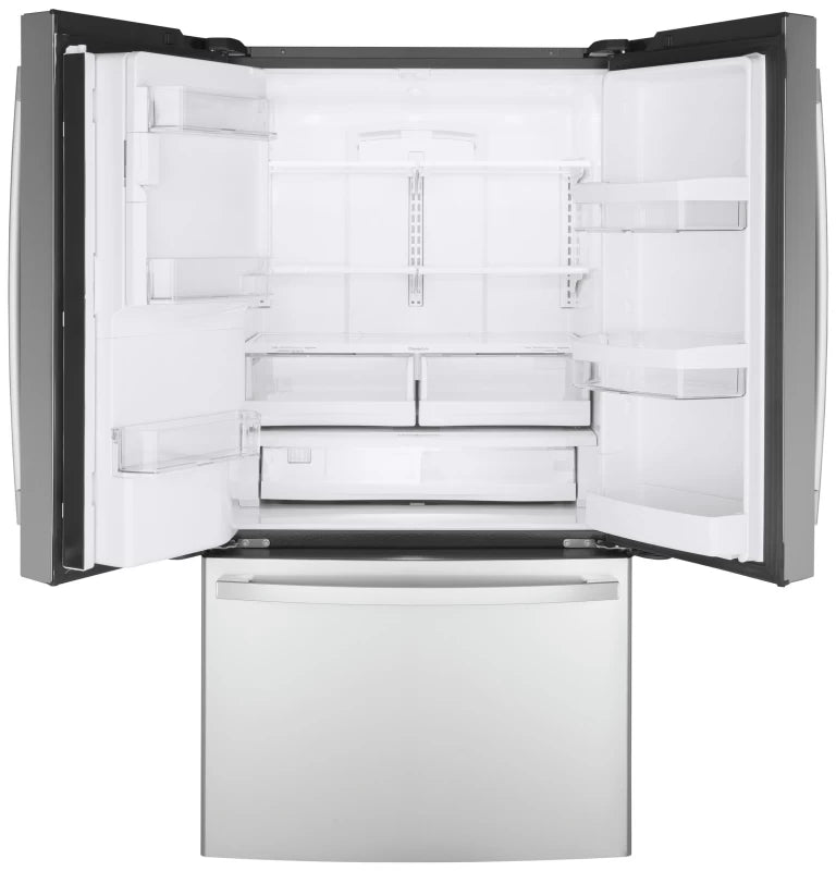 GE ENERGY STAR 22.1 Cu. Ft. Counter-Depth Fingerprint Resistant French-Door Refrigerator - Gray (GYE22GYNFS)