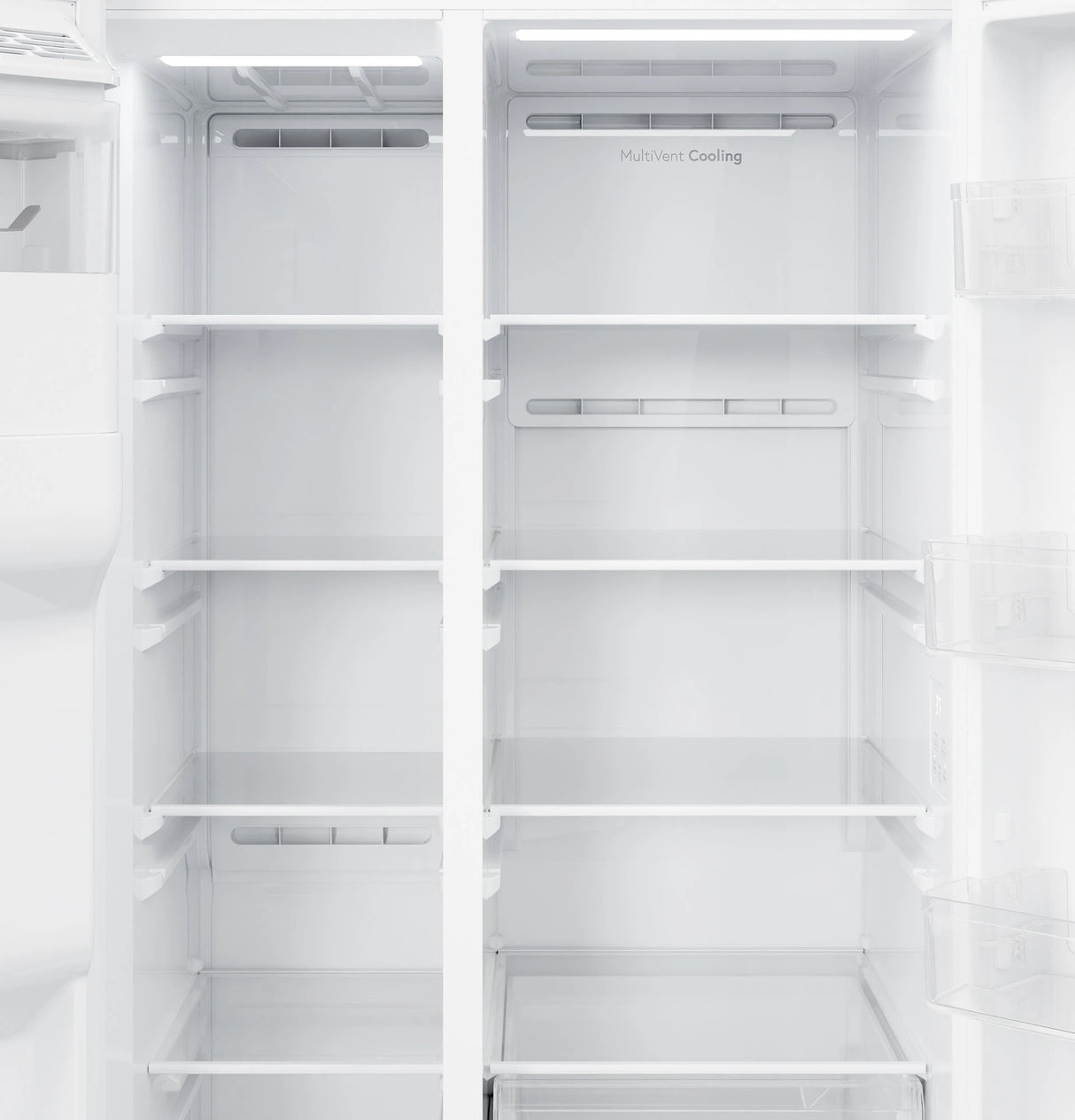 GE  23.6 Cu. Ft. Counter-Depth Side-By-Side Refrigerator with Extra Tall Dispenser and In-Door Icemaker - White (GZE24NGYWW)