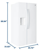 GE  23.6 Cu. Ft. Counter-Depth Side-By-Side Refrigerator with Extra Tall Dispenser and In-Door Icemaker - White (GZE24NGYWW)
