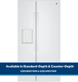 GE  23.6 Cu. Ft. Counter-Depth Side-By-Side Refrigerator with Extra Tall Dispenser and In-Door Icemaker - White (GZE24NGYWW)