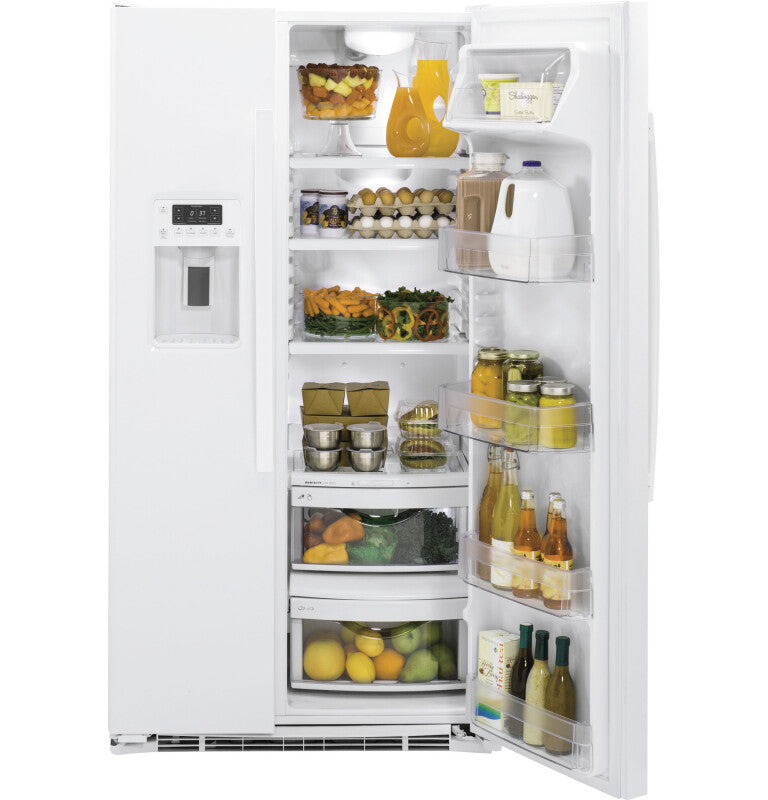 GE  21.9 Cu. Ft. Counter-Depth Side-By-Side Refrigerator - White (GZS22DGJWW)