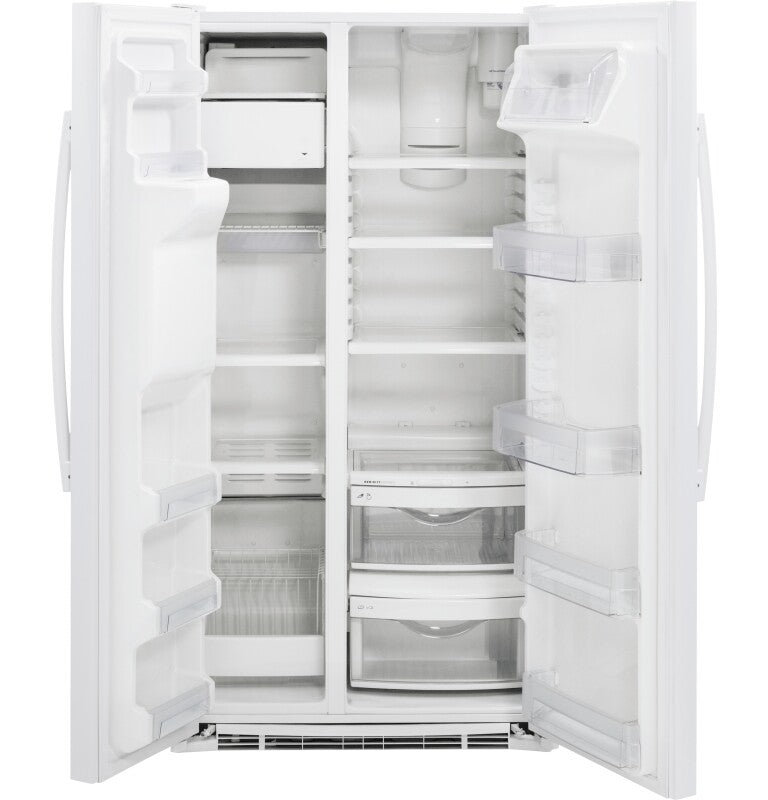 GE  21.9 Cu. Ft. Counter-Depth Side-By-Side Refrigerator - White (GZS22DGJWW)