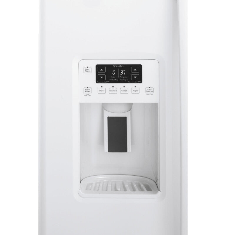 GE  GE® 21.9 Cu. Ft. Counter-Depth Side-By-Side Refrigerator - White (GZS22DGJWW)