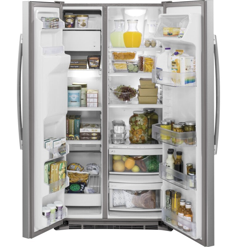 GE  GE® 21.9 Cu. Ft. Counter-Depth Side-By-Side Refrigerator - Stainless Steel (GZS22DSJSS)