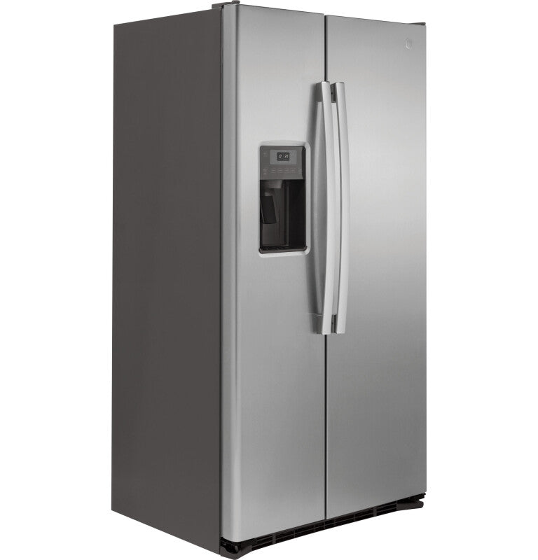 GE  21.9 Cu. Ft. Counter-Depth Side-By-Side Refrigerator - Stainless Steel (GZS22DSJSS)
