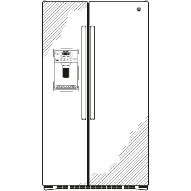 GE  21.9 Cu. Ft. Counter-Depth Side-By-Side Refrigerator - Stainless Steel (GZS22DSJSS)