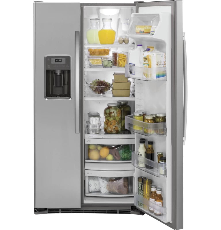 GE 21.9 Cu. Ft. Counter-Depth Side-By-Side Refrigerator - Gray (GZS22DSJSS)