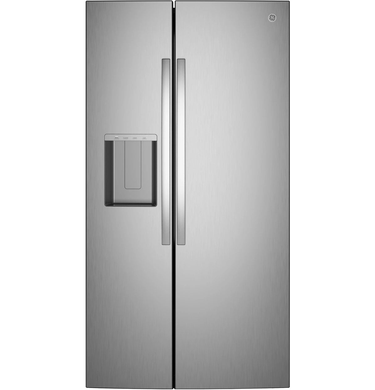 GE  23.5 Cu. Ft. Counter-Depth Side-By-Side Refrigerator with LED Light Walls and Extra Tall Dispenser - Fingerprint Resistant Stainless (GZS24PYYFS)