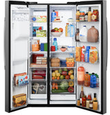 GE  23.5 Cu. Ft. Counter-Depth Side-By-Side Refrigerator with LED Light Walls and Extra Tall Dispenser - Fingerprint Resistant Stainless (GZS24PYYFS)