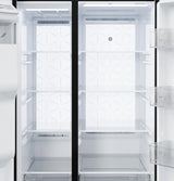 GE  23.5 Cu. Ft. Counter-Depth Side-By-Side Refrigerator with LED Light Walls and Extra Tall Dispenser - Fingerprint Resistant Stainless (GZS24PYYFS)